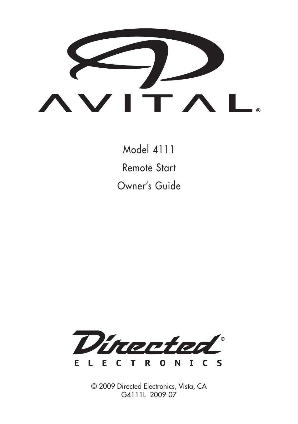 Avital 4111 User Manual | 24 pages