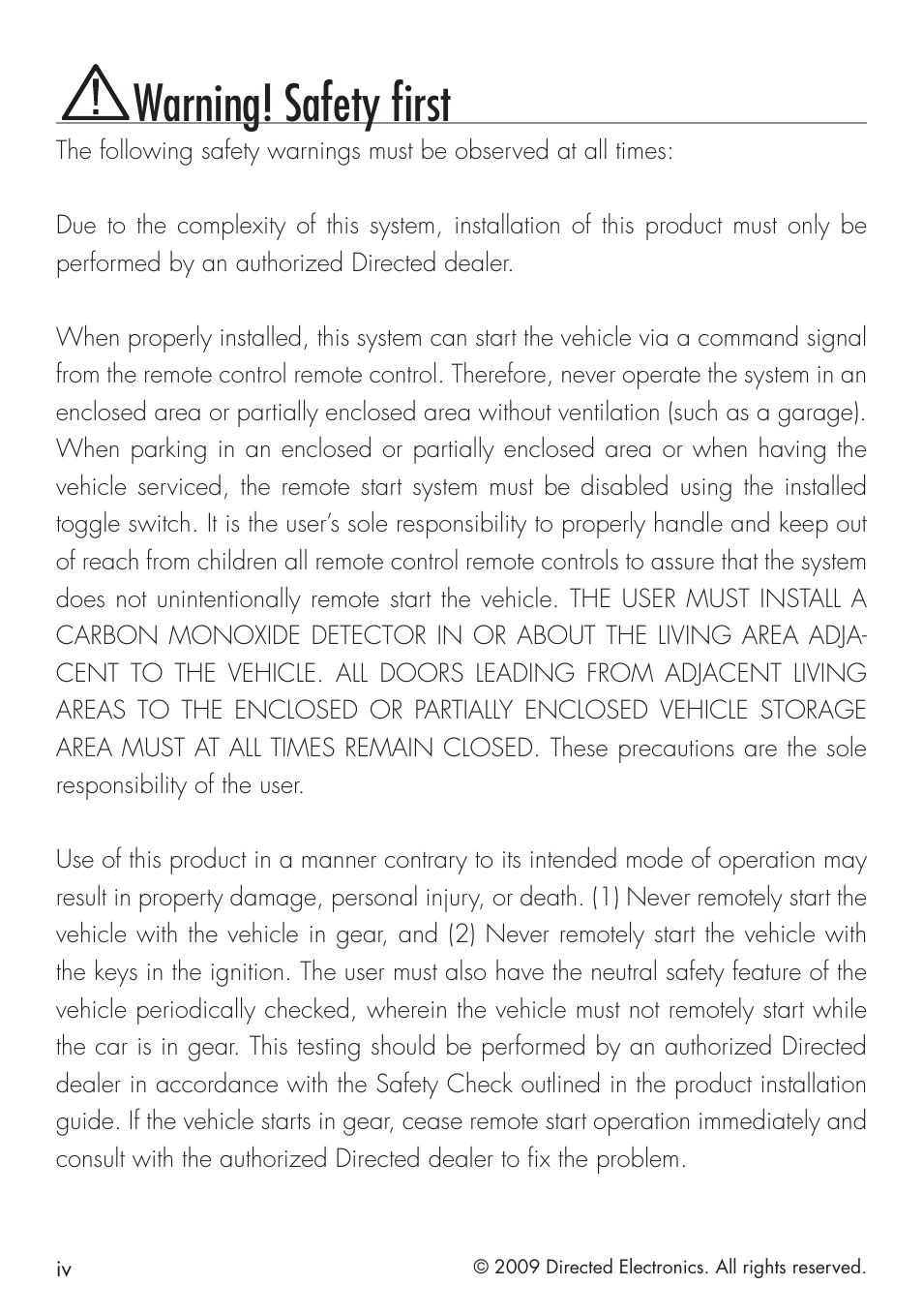 Warning! safety first | Avital 4111 User Manual | Page 6 / 24