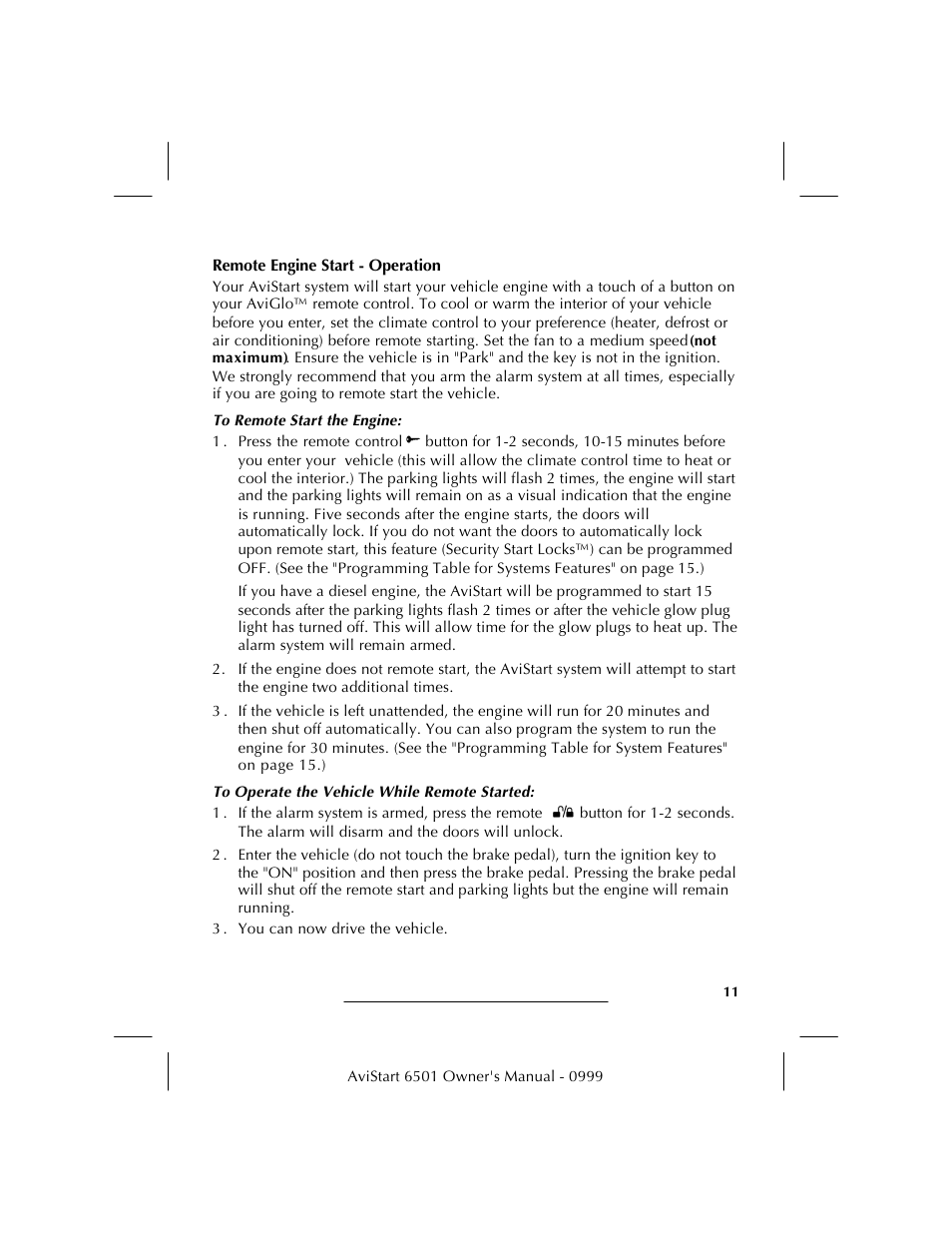 Avital AVISTART 6501 User Manual | Page 13 / 20