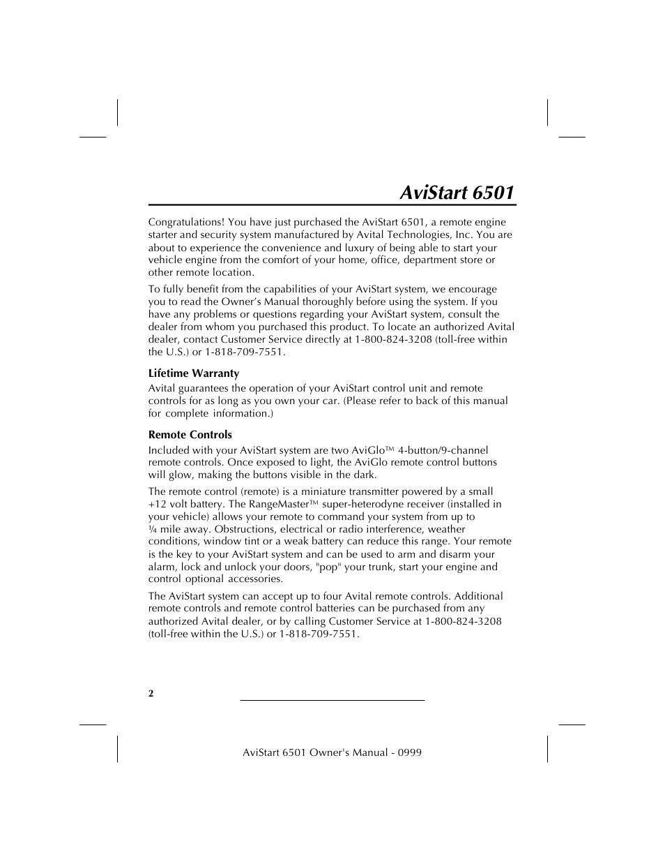 Avistart 6501 | Avital AVISTART 6501 User Manual | Page 4 / 20