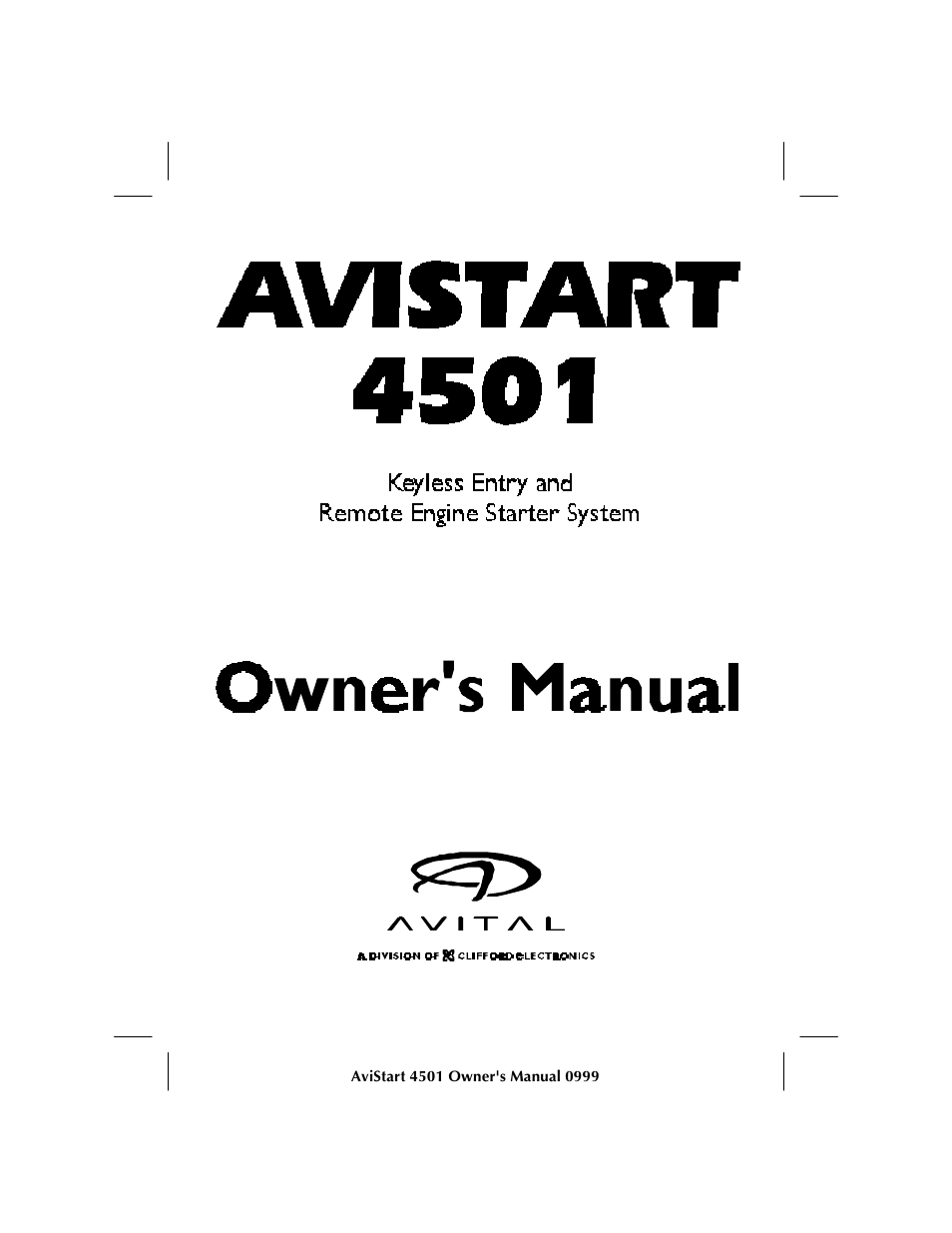 Avital AVISTART 4501 User Manual | 16 pages