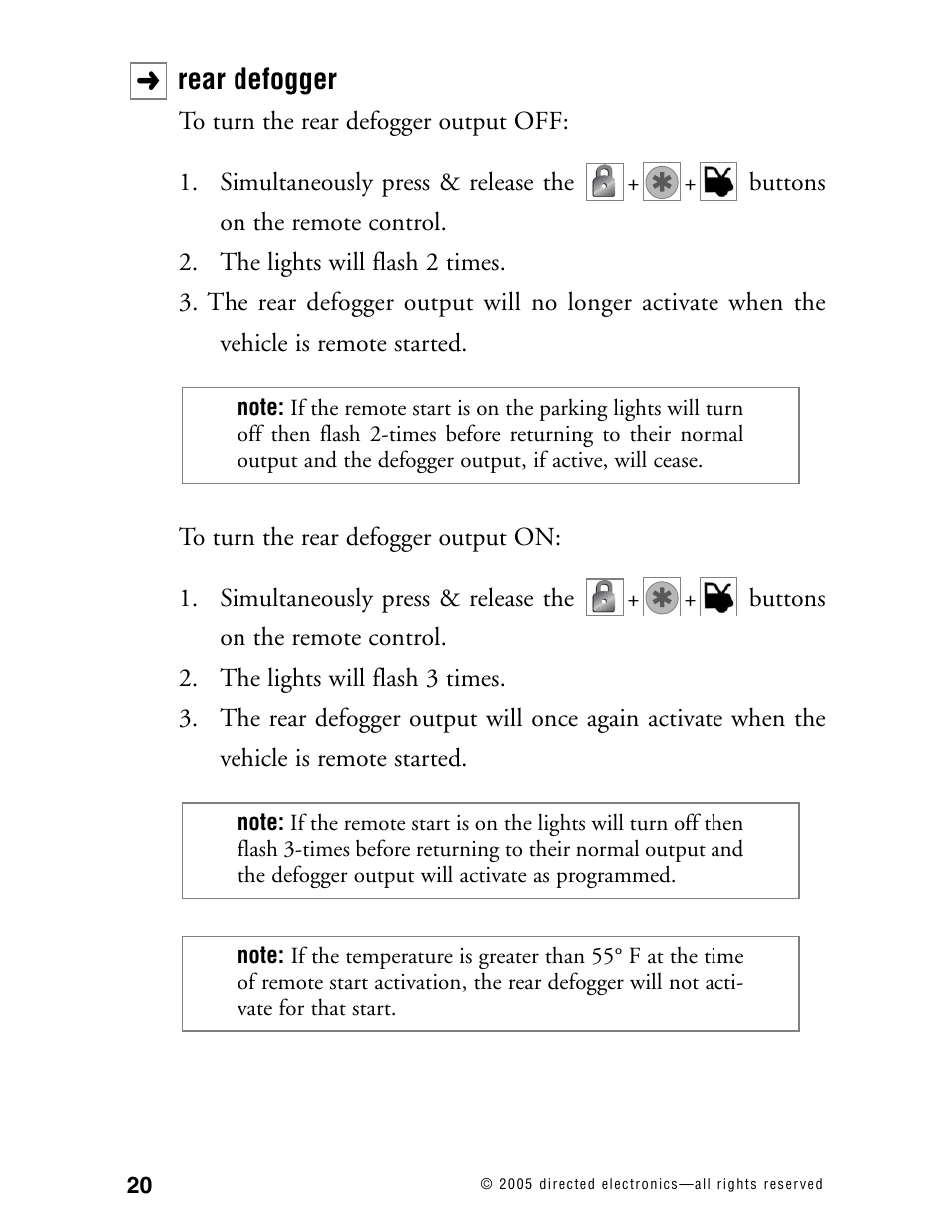 Rear defogger | Avital Model 4300 User Manual | Page 23 / 45