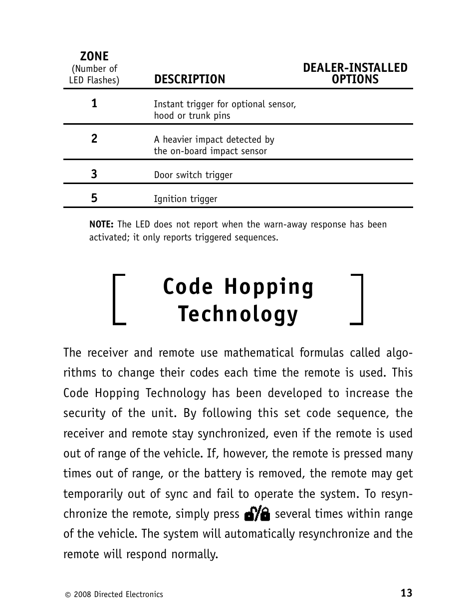 Code hopping technology | Avital 3100L User Manual | Page 17 / 24