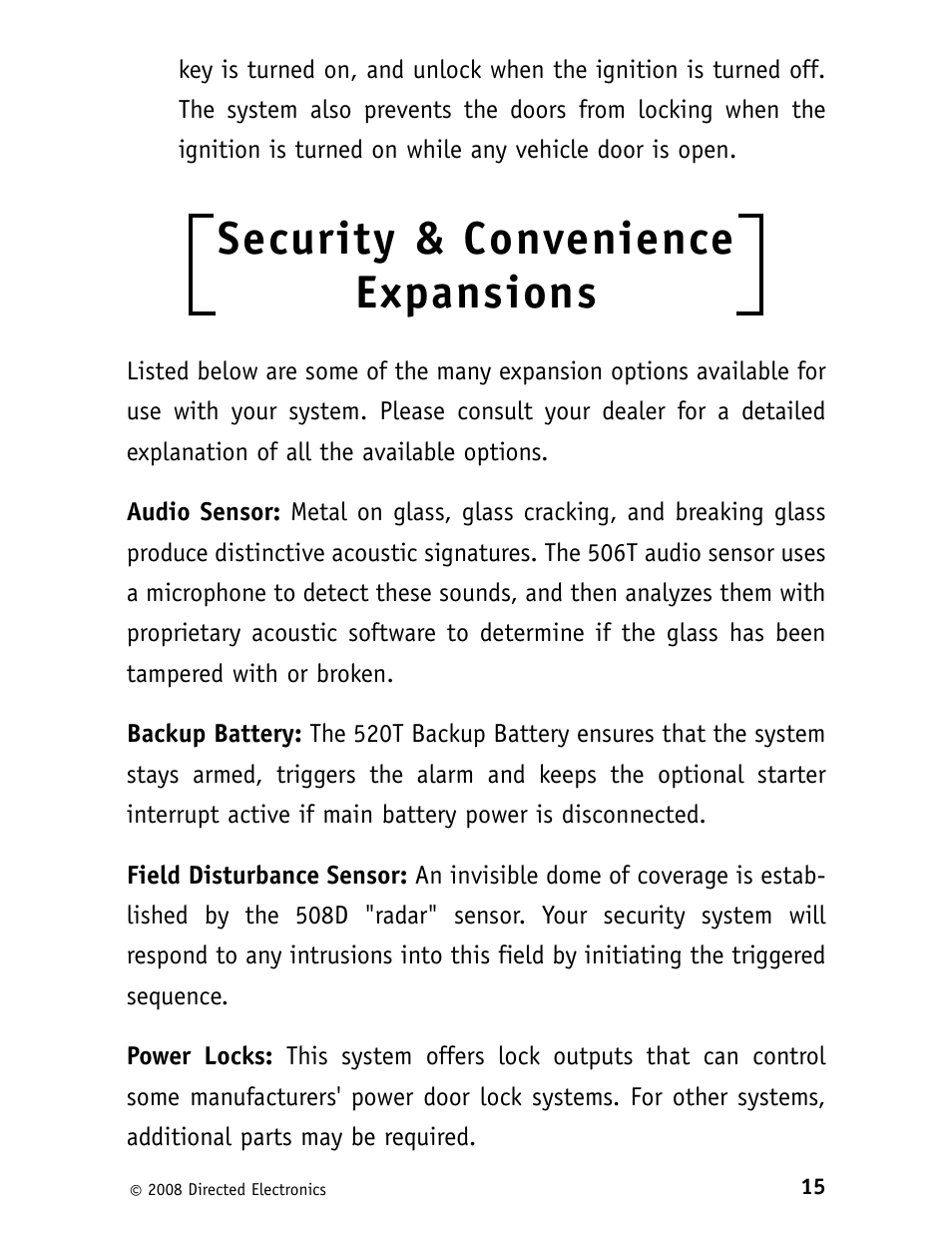 Security & convenience expansions | Avital 3100L User Manual | Page 19 / 24