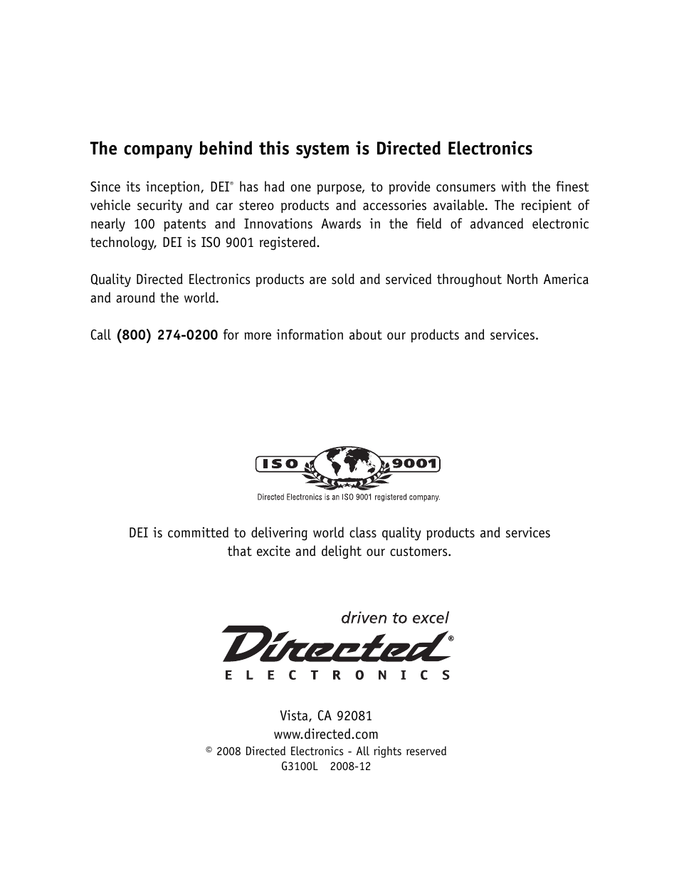 Avital 3100L User Manual | Page 24 / 24