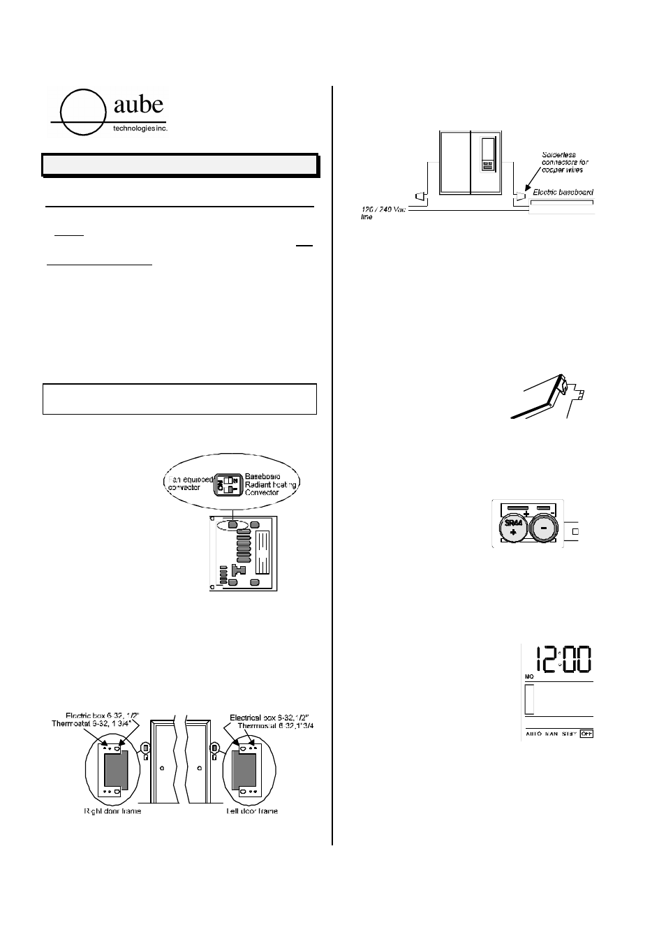 Aube Technologies TH101A User Manual | 4 pages