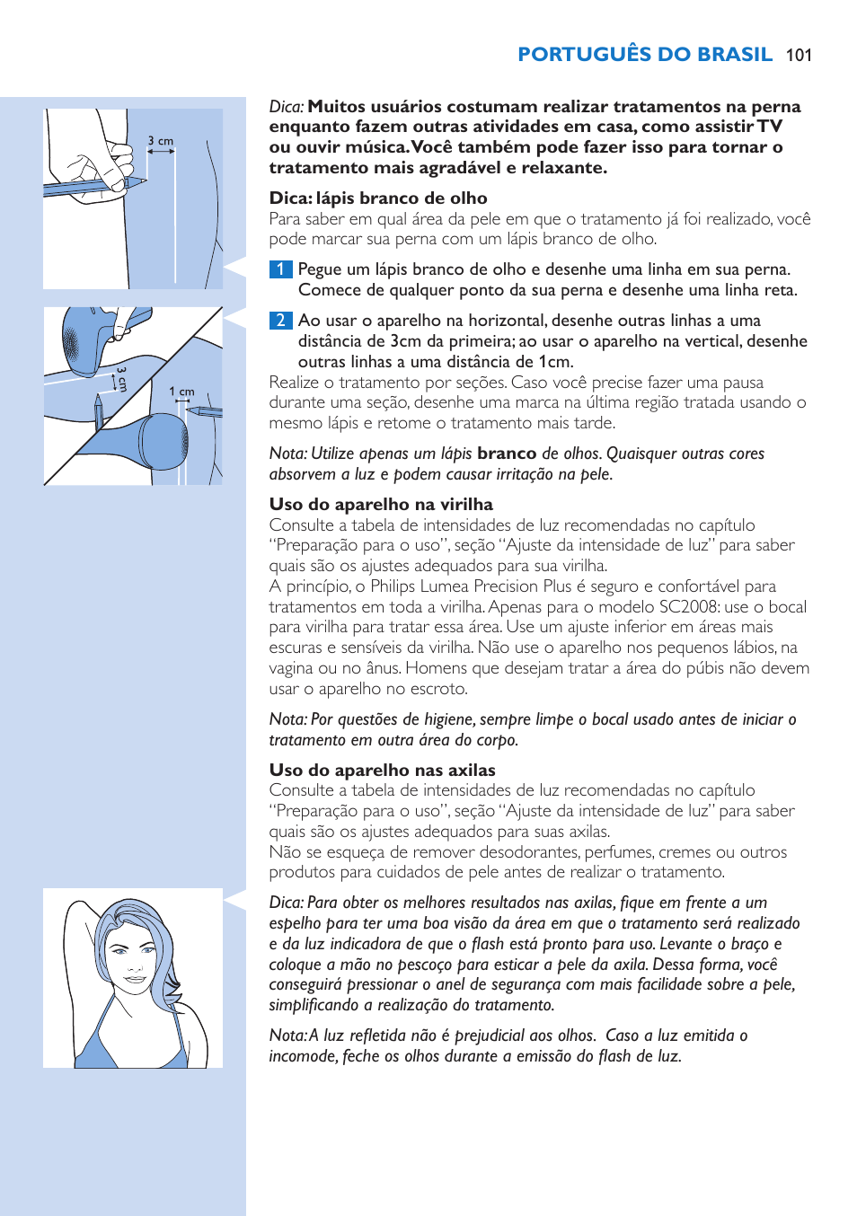 Philips Lumea Precision Sistema de eliminación de vello IPL User Manual | Page 101 / 114