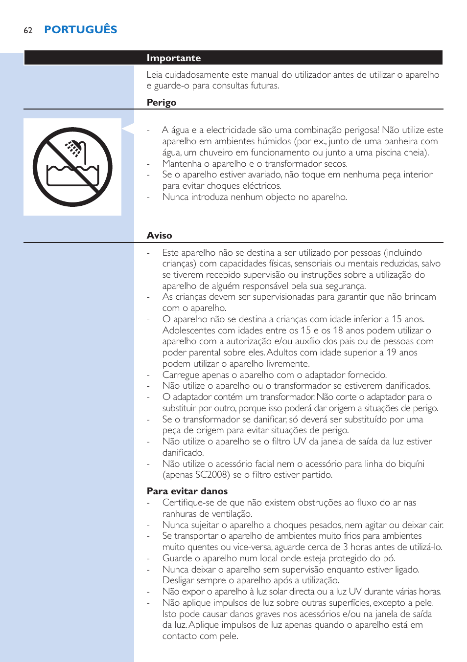 Philips Lumea Precision Sistema de eliminación de vello IPL User Manual | Page 62 / 114