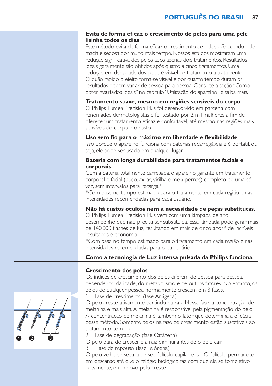 Philips Lumea Precision Sistema de eliminación de vello IPL User Manual | Page 87 / 114