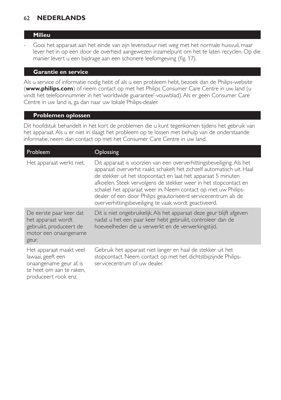 Problemen oplossen, Recepten, Recept voor vruchtenbrood | Philips Pure Essentials Collection Batidora de mano User Manual | Page 62 / 92