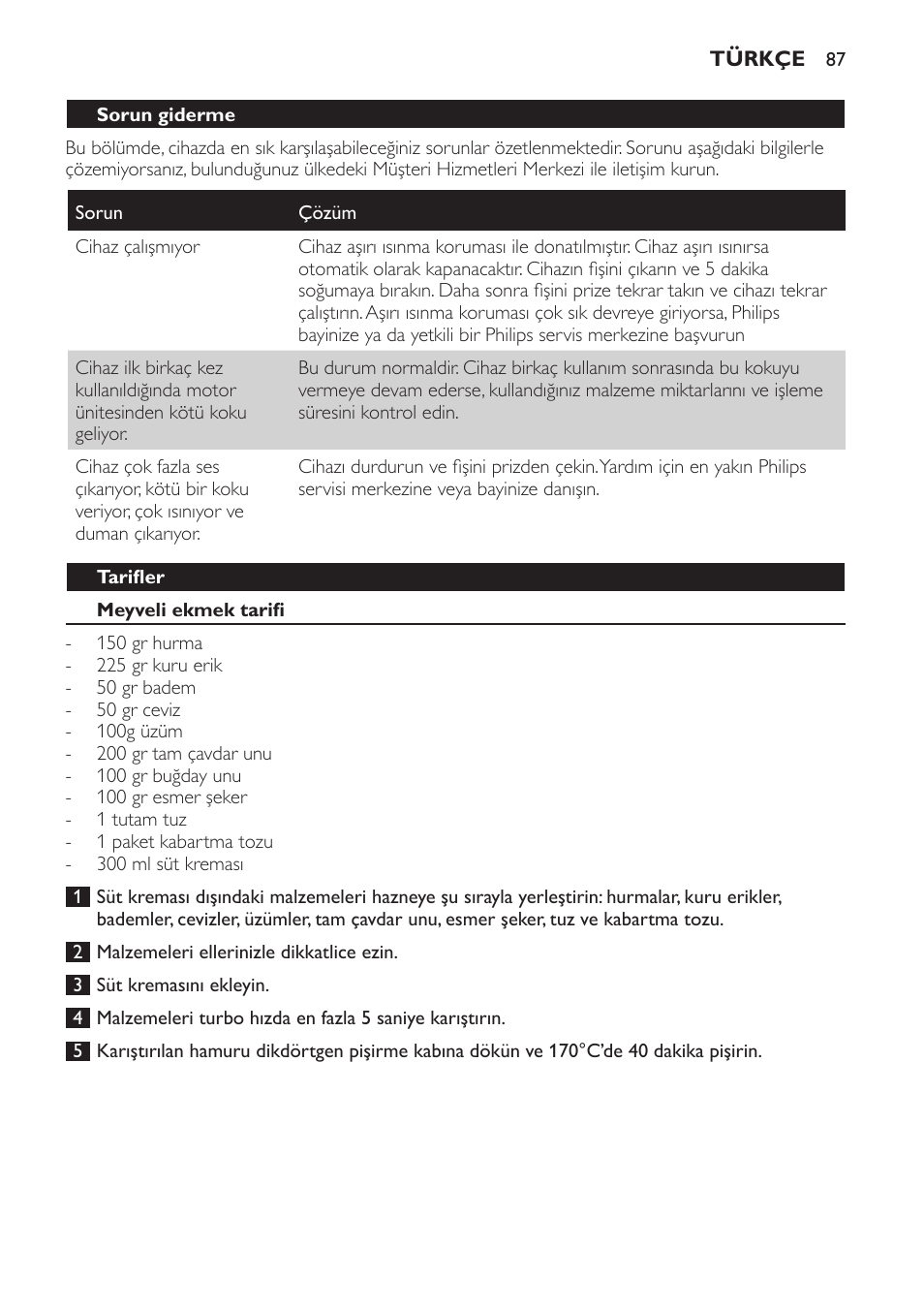 Tarifler, Meyveli ekmek tarifi | Philips Pure Essentials Collection Batidora de mano User Manual | Page 87 / 92