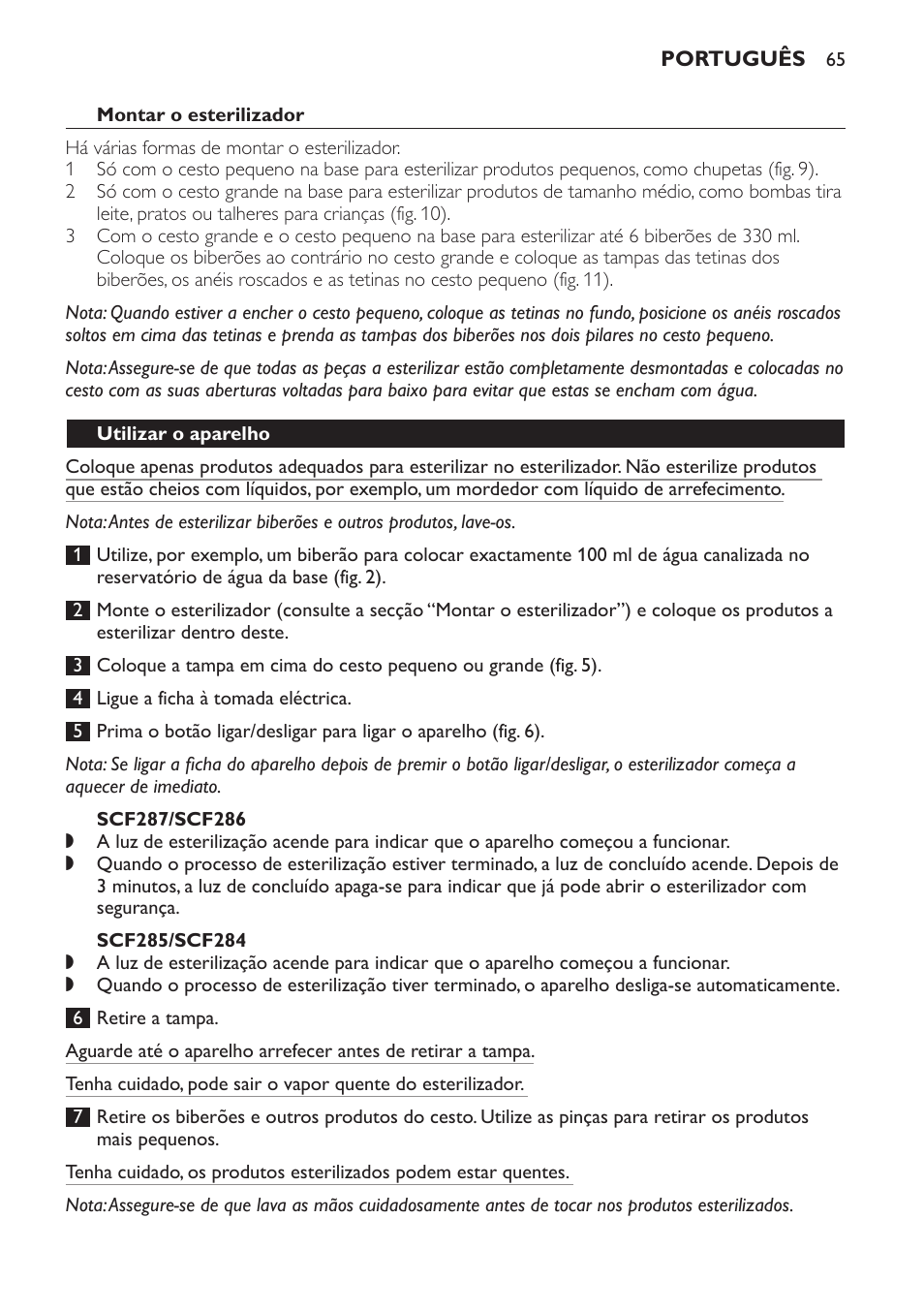 Philips AVENT Esterilizador a vapor eléctrico 4 en 1 User Manual | Page 65 / 88