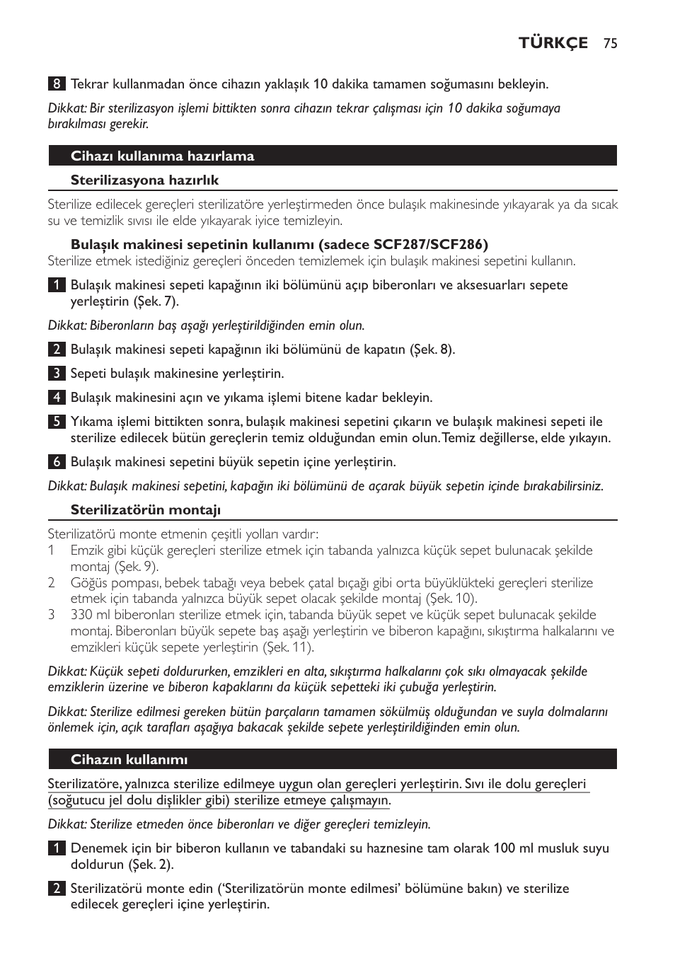 Philips AVENT Esterilizador a vapor eléctrico 4 en 1 User Manual | Page 75 / 88