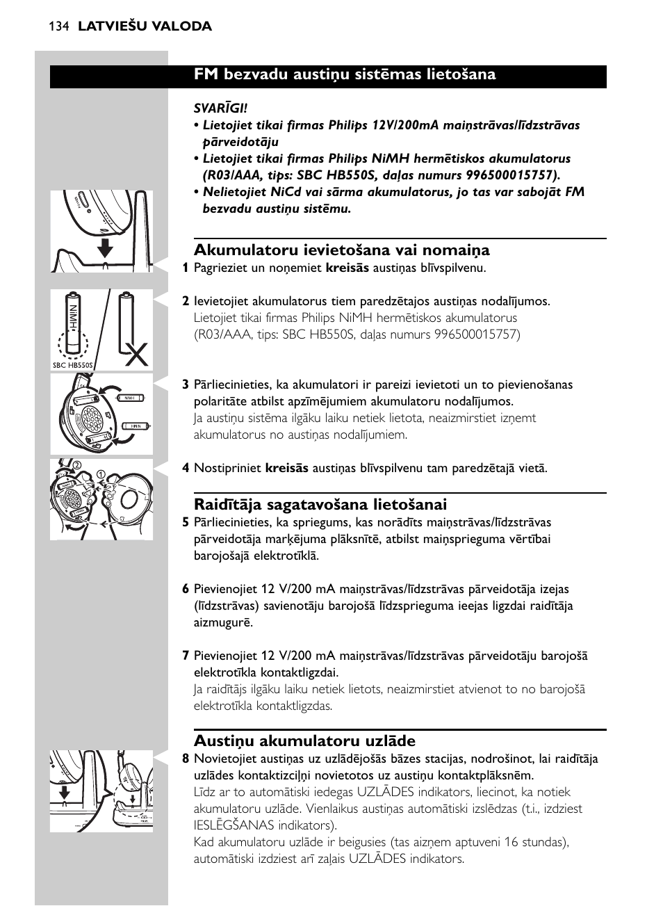 Philips Auriculares inalámbricos para sist. de cine en casa User Manual | Page 134 / 150