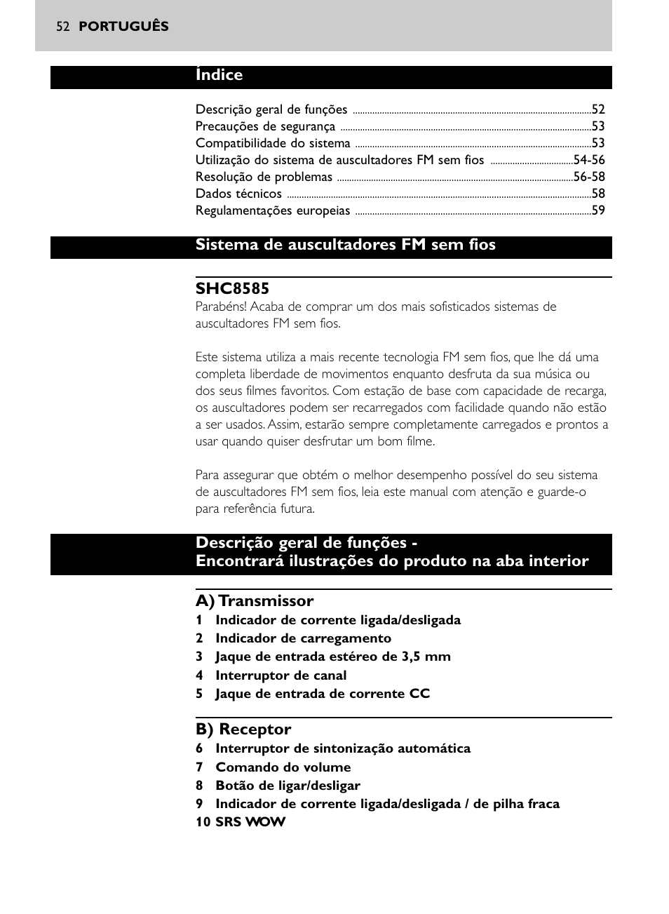 Philips Auriculares inalámbricos para sist. de cine en casa User Manual | Page 52 / 150