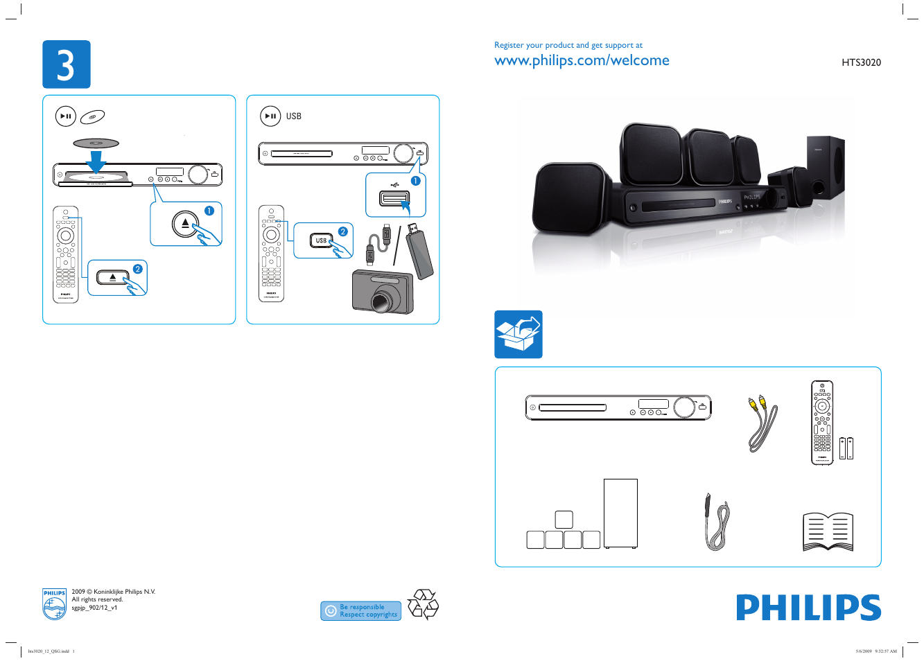 Philips Sistema de cine en casa 5.1 User Manual | 2 pages