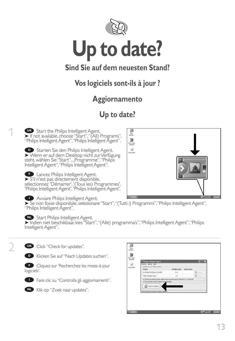 Up to date | Philips How to for External Slimline ReWriters using Nero 7 User Manual | Page 13 / 72