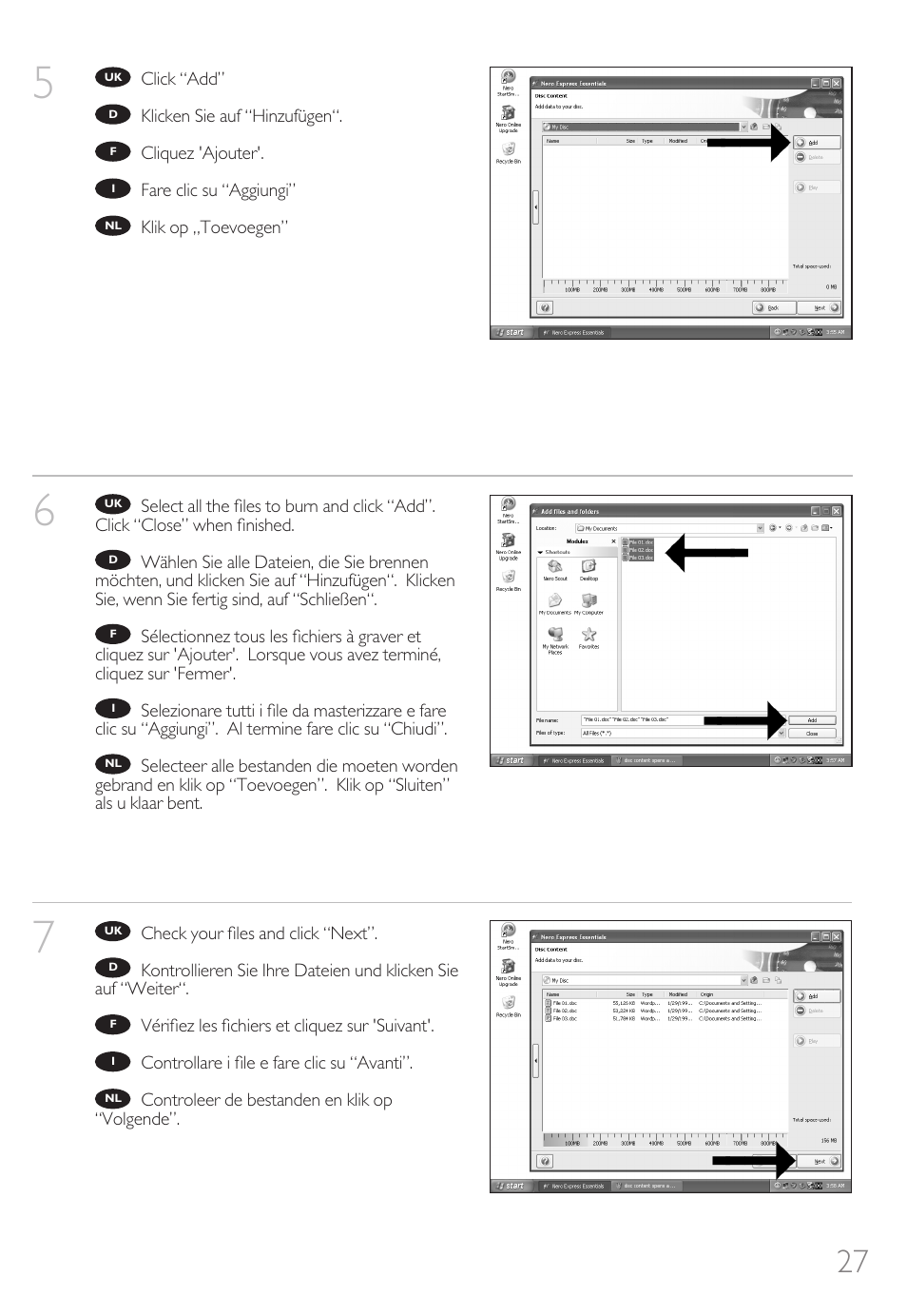 Philips How to for External Slimline ReWriters using Nero 7 User Manual | Page 27 / 72