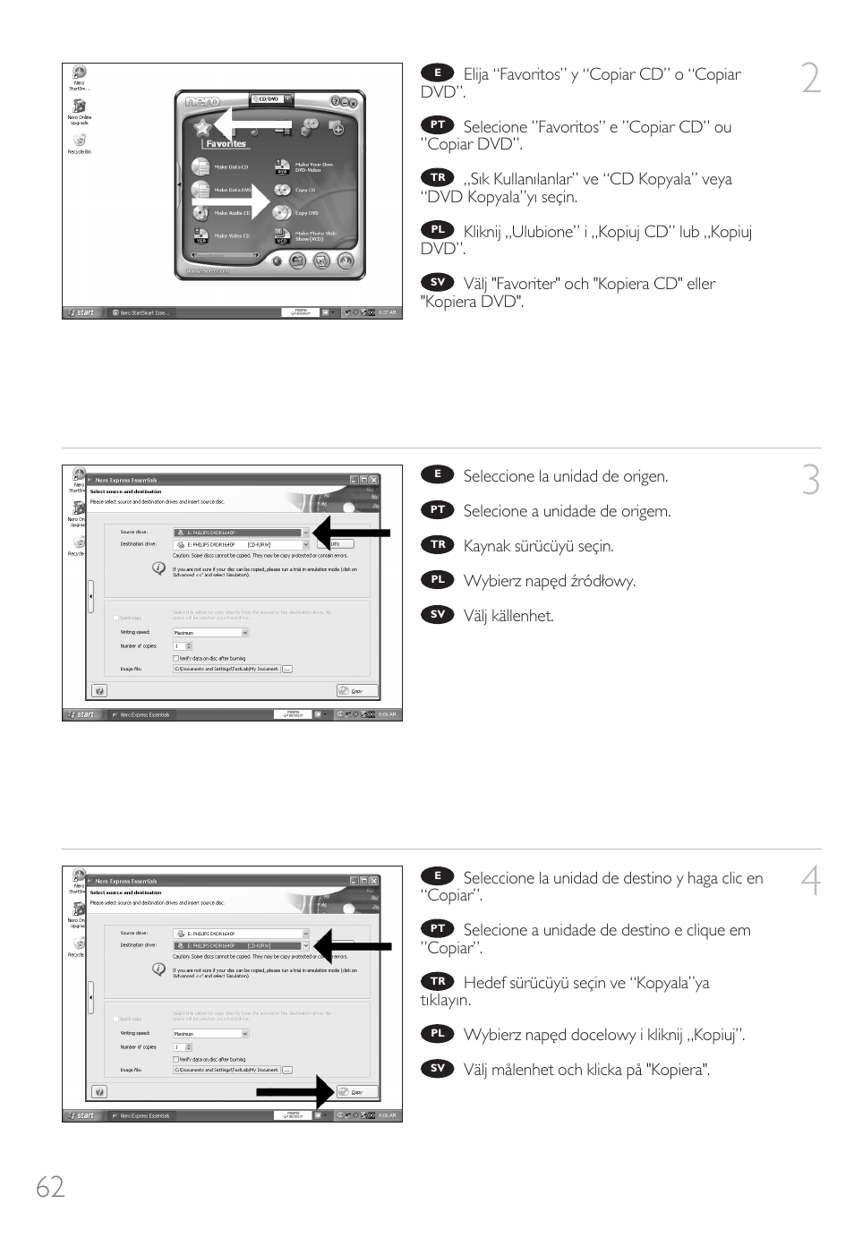 Philips How to for External Slimline ReWriters using Nero 7 User Manual | Page 62 / 72