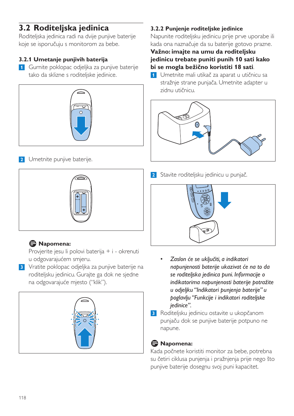 2 roditeljska jedinica | Philips AVENT Vigilabebés DECT User Manual | Page 118 / 460