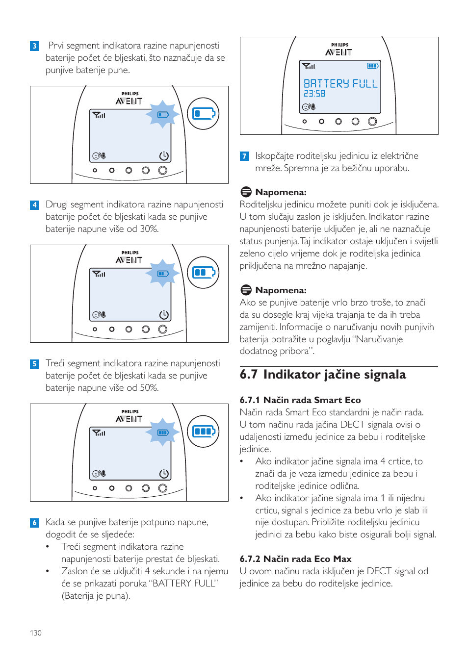 7 indikator jačine signala | Philips AVENT Vigilabebés DECT User Manual | Page 130 / 460