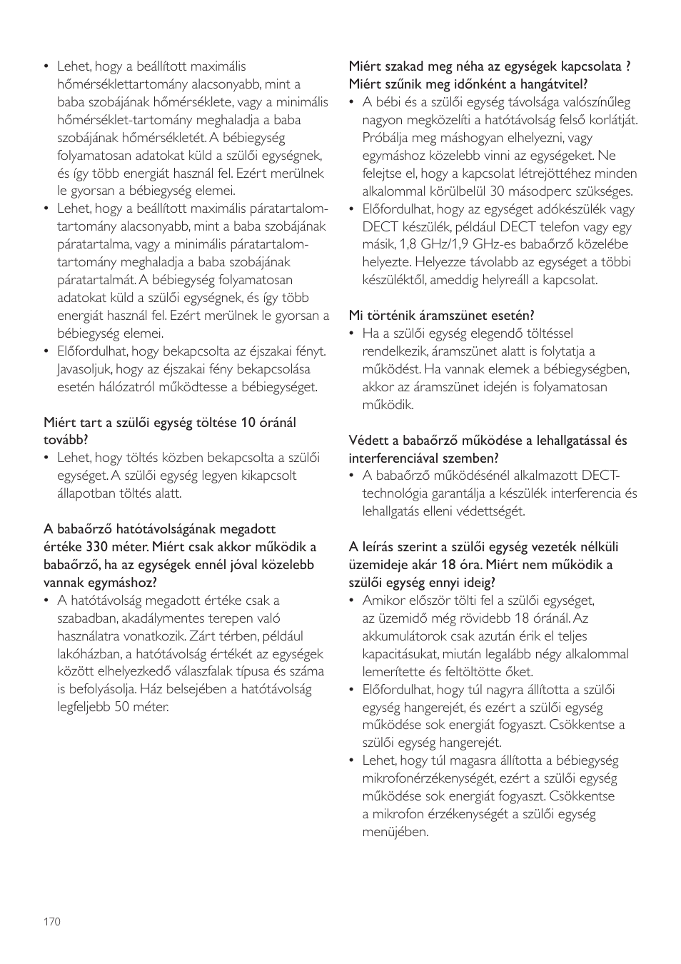 Philips AVENT Vigilabebés DECT User Manual | Page 170 / 460
