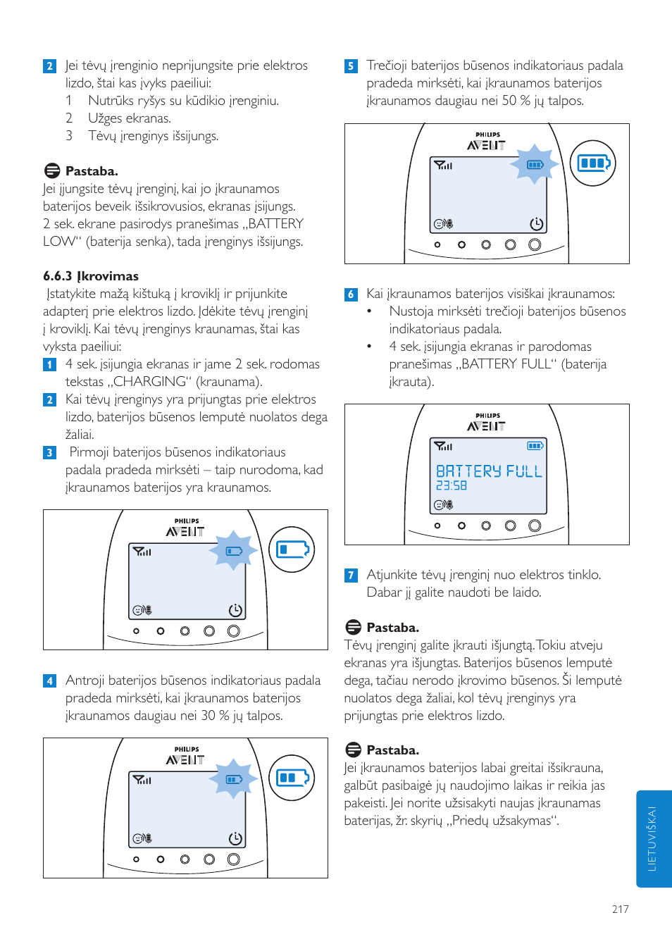 Philips AVENT Vigilabebés DECT User Manual | Page 217 / 460