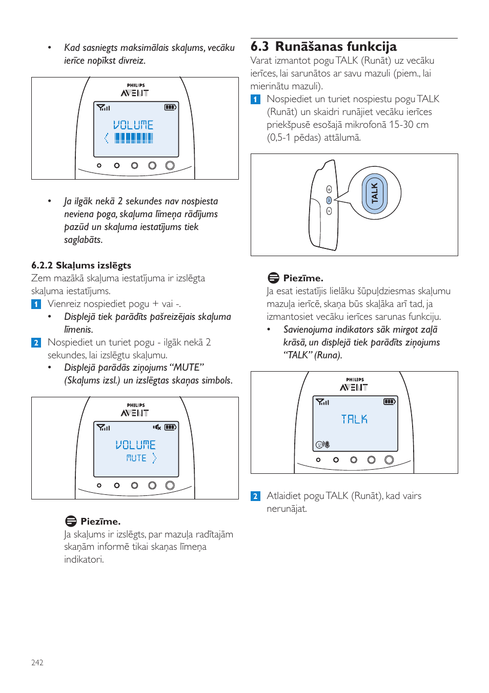 3 runāšanas funkcija | Philips AVENT Vigilabebés DECT User Manual | Page 242 / 460