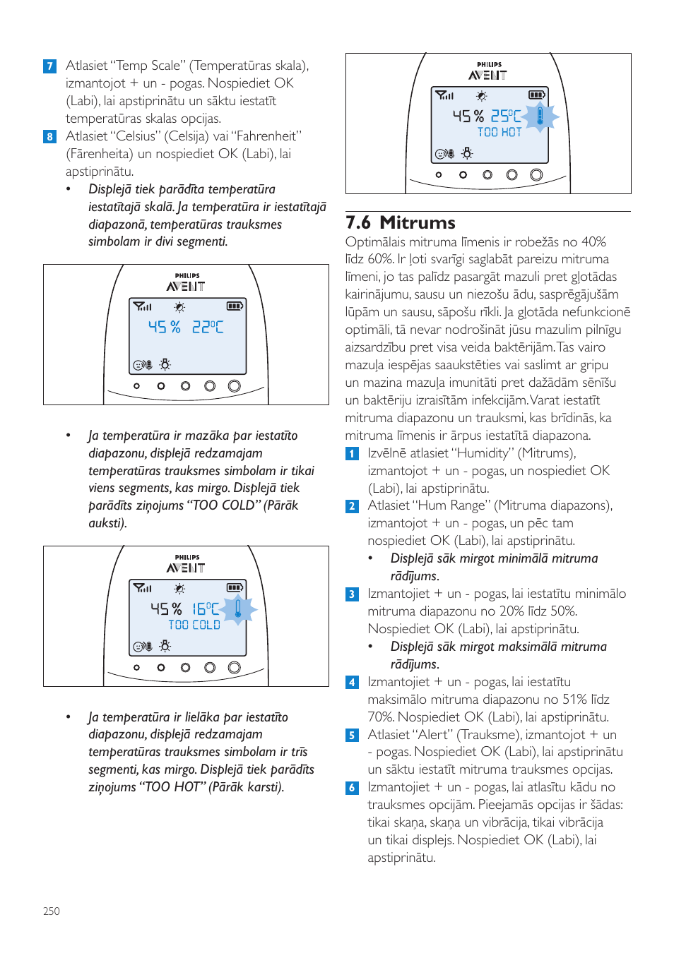 6 mitrums | Philips AVENT Vigilabebés DECT User Manual | Page 250 / 460