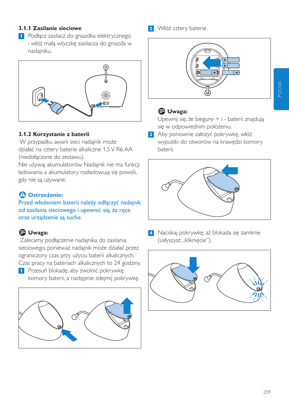 Philips AVENT Vigilabebés DECT User Manual | Page 259 / 460