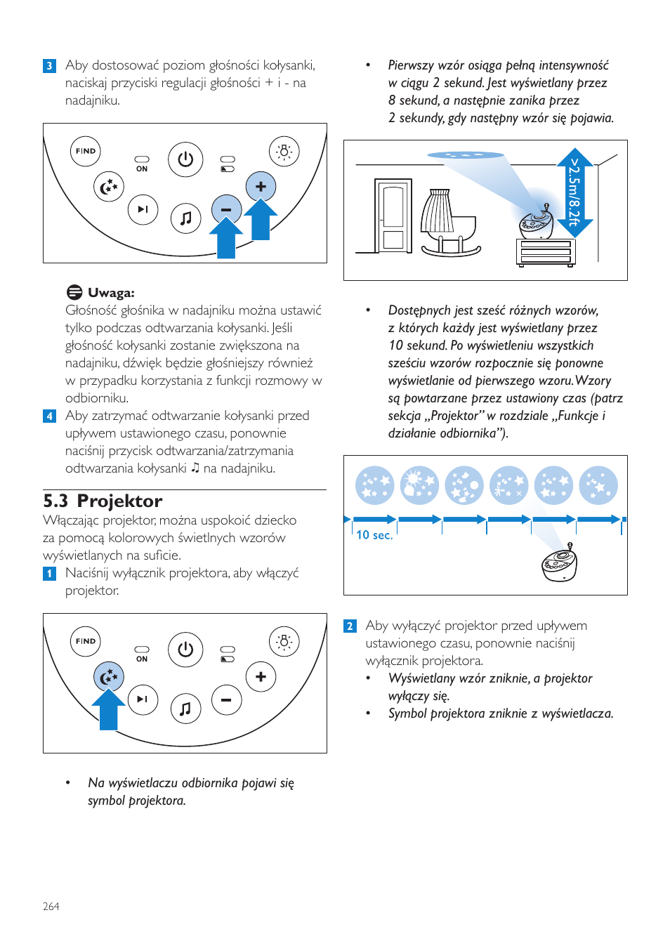 3 projektor | Philips AVENT Vigilabebés DECT User Manual | Page 264 / 460