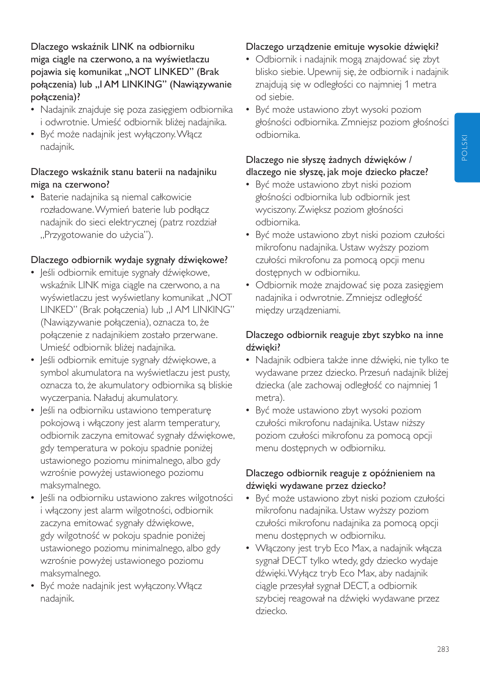 Philips AVENT Vigilabebés DECT User Manual | Page 283 / 460
