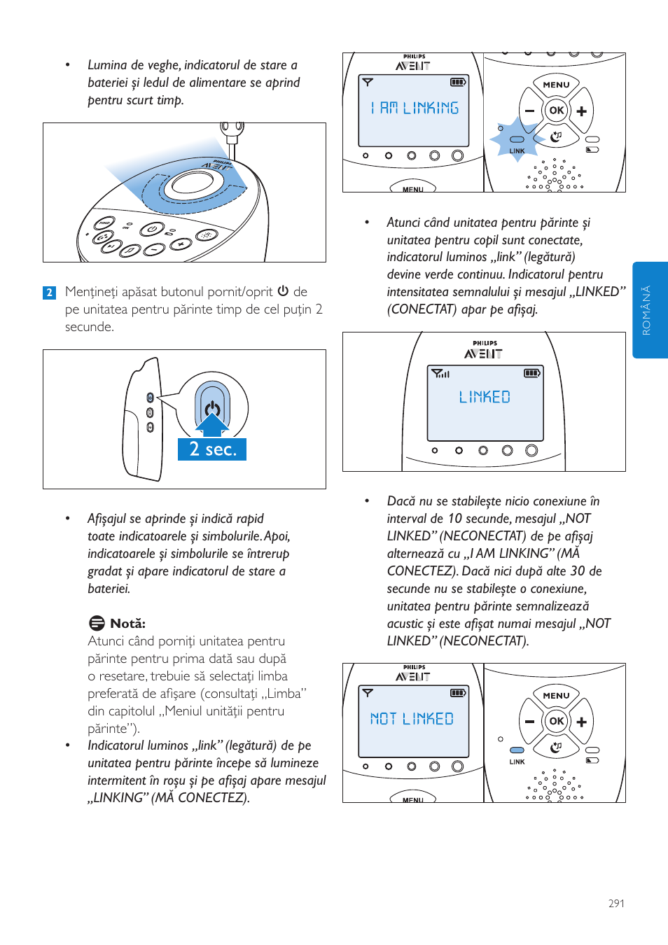 Philips AVENT Vigilabebés DECT User Manual | Page 291 / 460