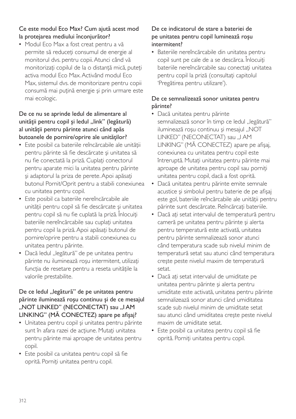 Philips AVENT Vigilabebés DECT User Manual | Page 312 / 460