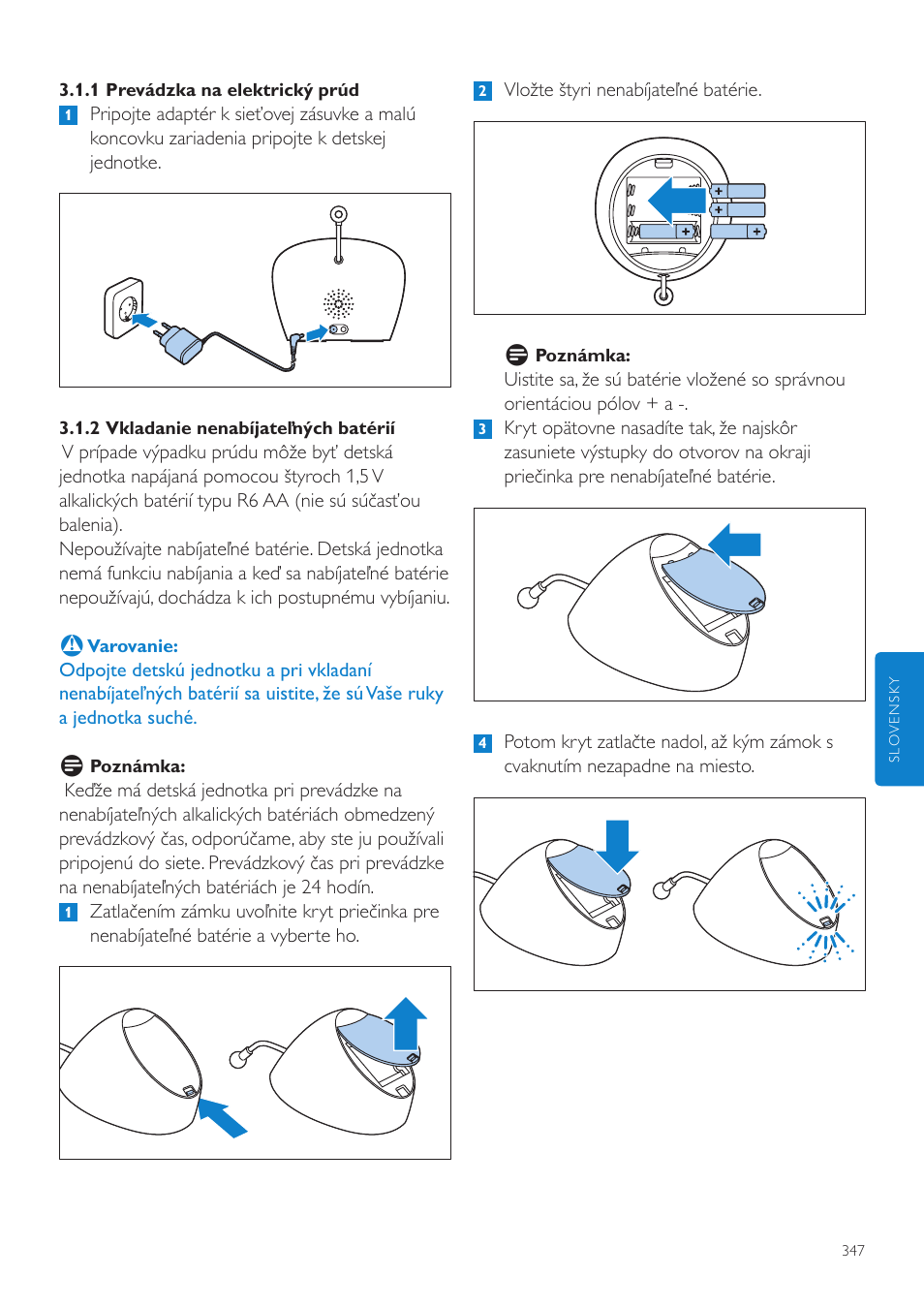 Philips AVENT Vigilabebés DECT User Manual | Page 347 / 460