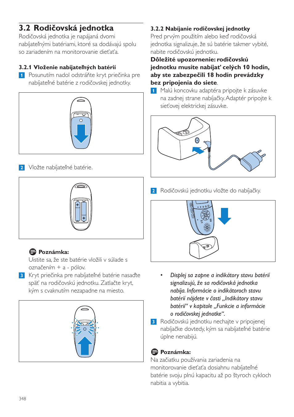 2 rodičovská jednotka | Philips AVENT Vigilabebés DECT User Manual | Page 348 / 460