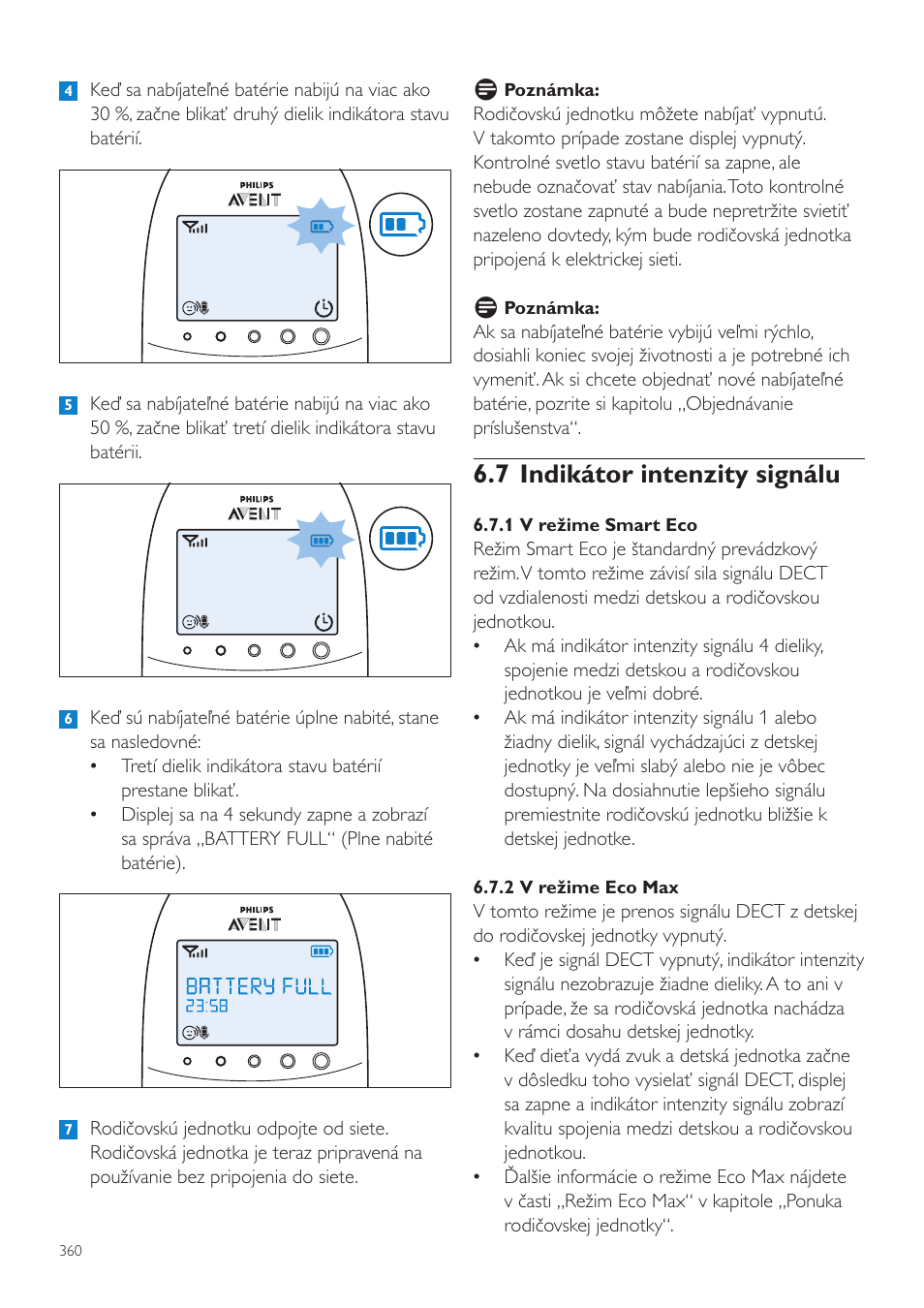 7 indikátor intenzity signálu | Philips AVENT Vigilabebés DECT User Manual | Page 360 / 460