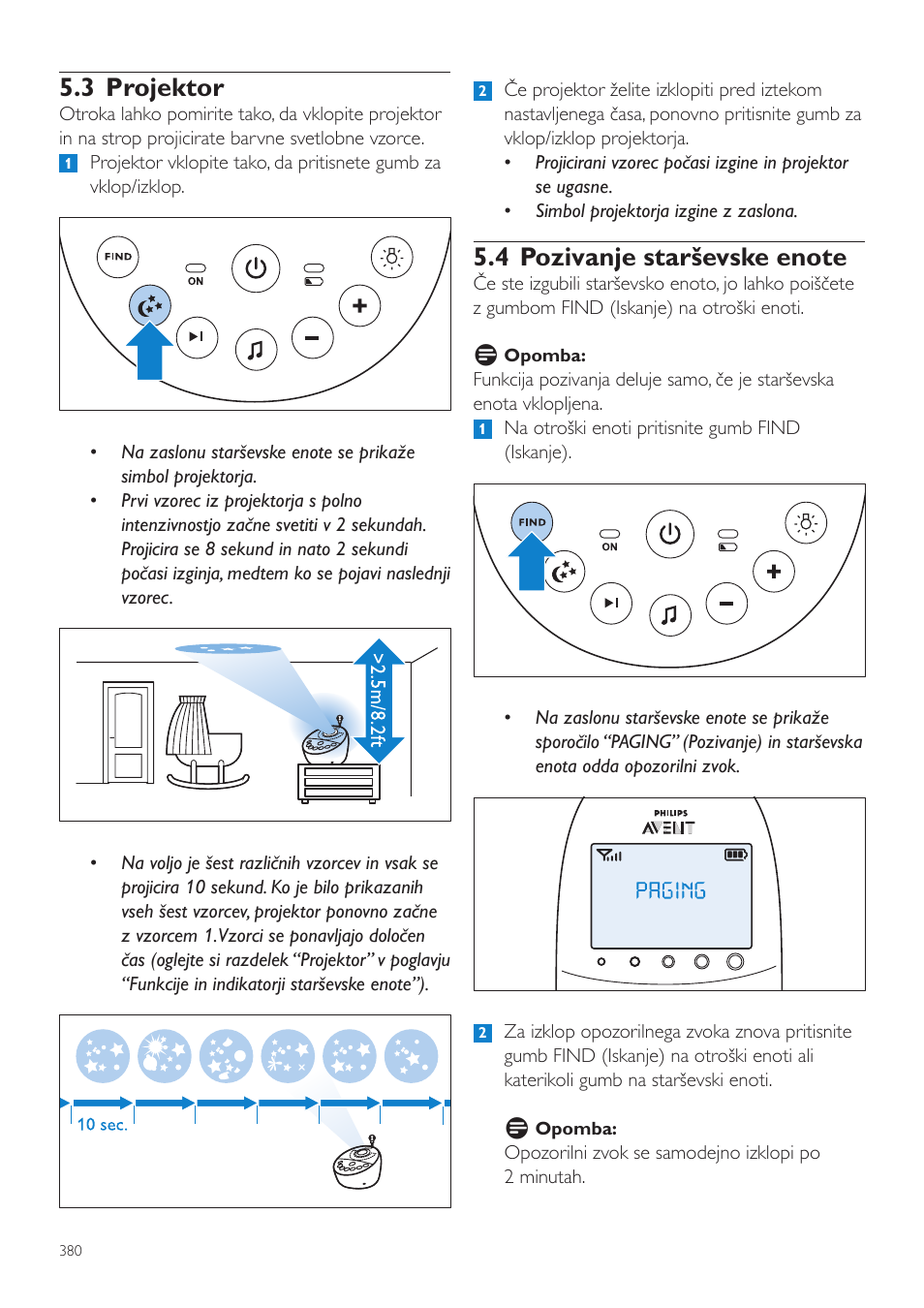 3 projektor | Philips AVENT Vigilabebés DECT User Manual | Page 380 / 460