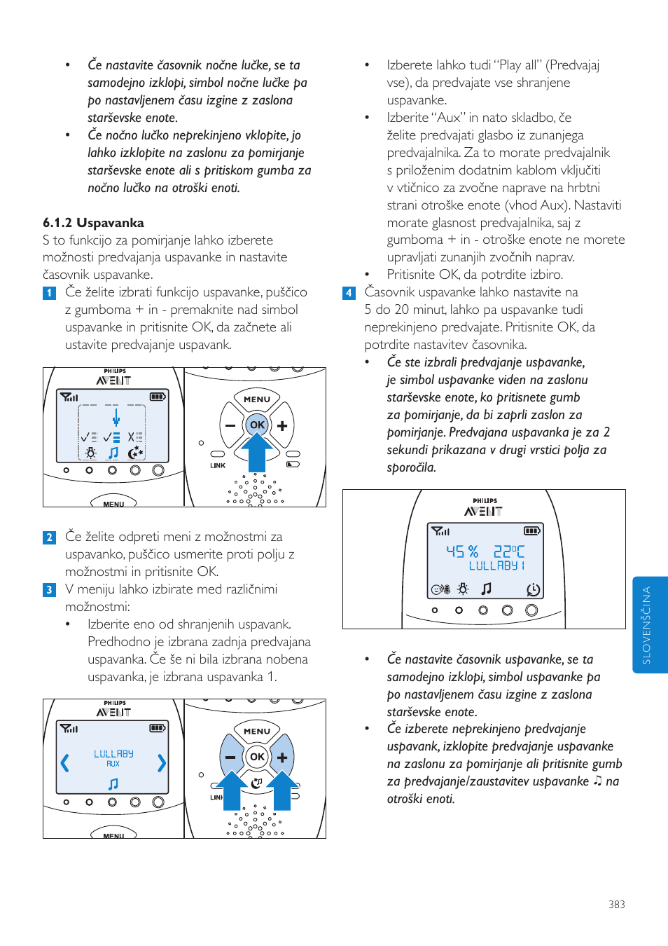 Philips AVENT Vigilabebés DECT User Manual | Page 383 / 460
