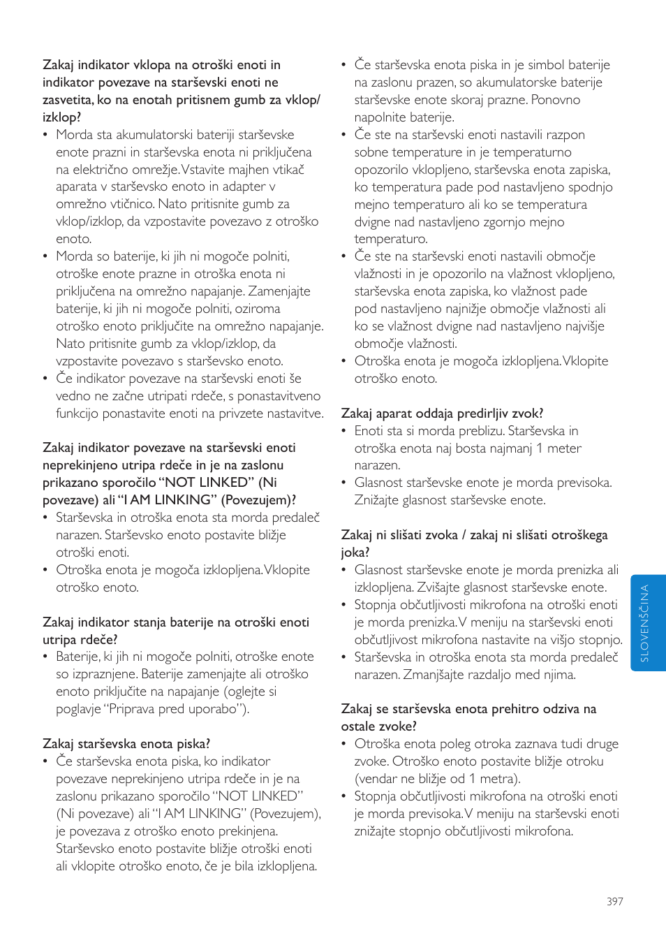 Philips AVENT Vigilabebés DECT User Manual | Page 397 / 460