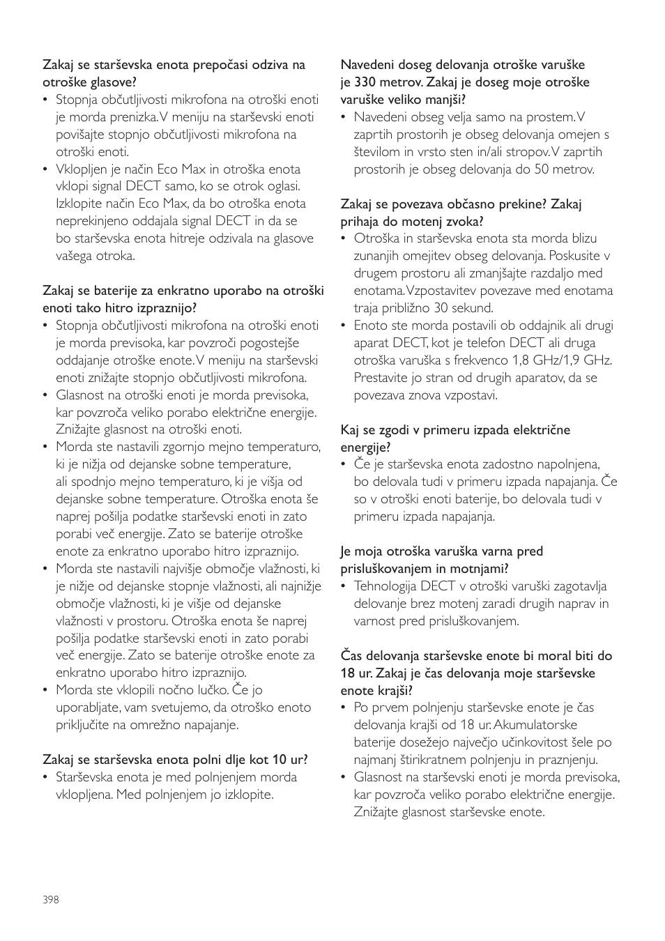 Philips AVENT Vigilabebés DECT User Manual | Page 398 / 460