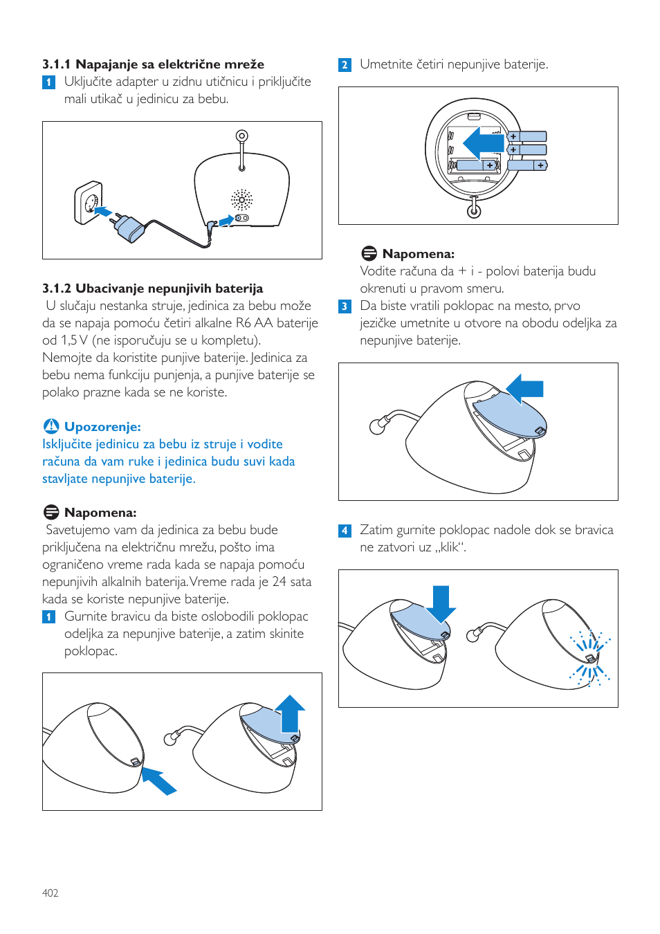 Philips AVENT Vigilabebés DECT User Manual | Page 402 / 460