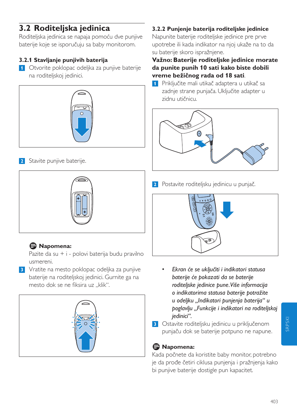 2 roditeljska jedinica | Philips AVENT Vigilabebés DECT User Manual | Page 403 / 460