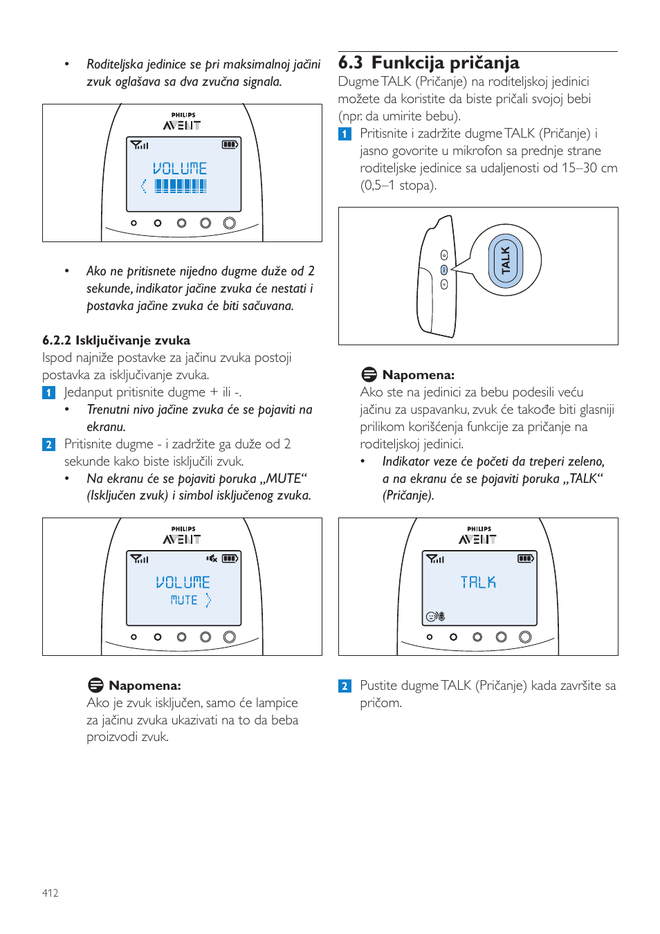 3 funkcija pričanja | Philips AVENT Vigilabebés DECT User Manual | Page 412 / 460