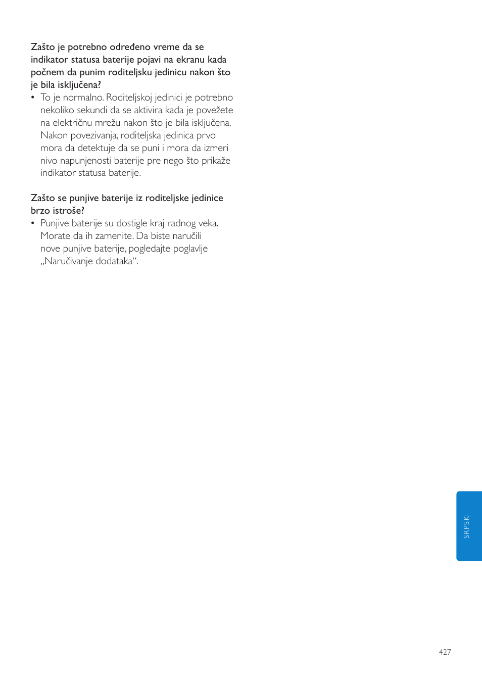 Philips AVENT Vigilabebés DECT User Manual | Page 427 / 460
