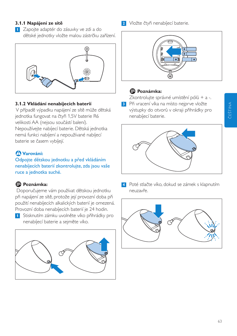 Philips AVENT Vigilabebés DECT User Manual | Page 63 / 460