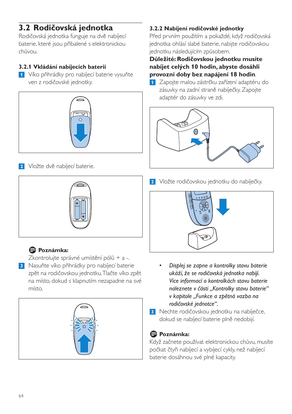 2 rodičovská jednotka | Philips AVENT Vigilabebés DECT User Manual | Page 64 / 460