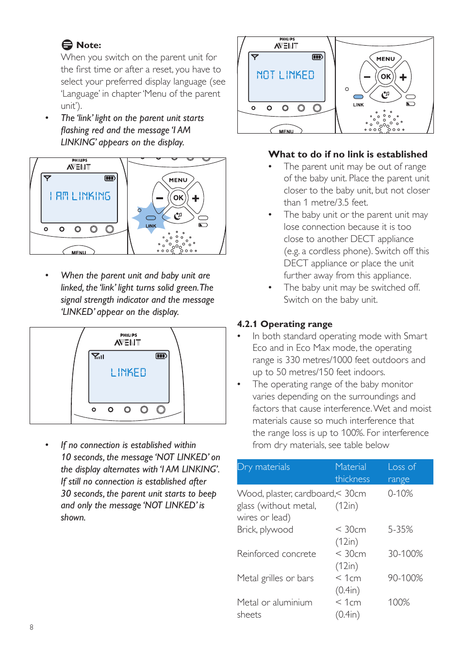Philips AVENT Vigilabebés DECT User Manual | Page 8 / 460