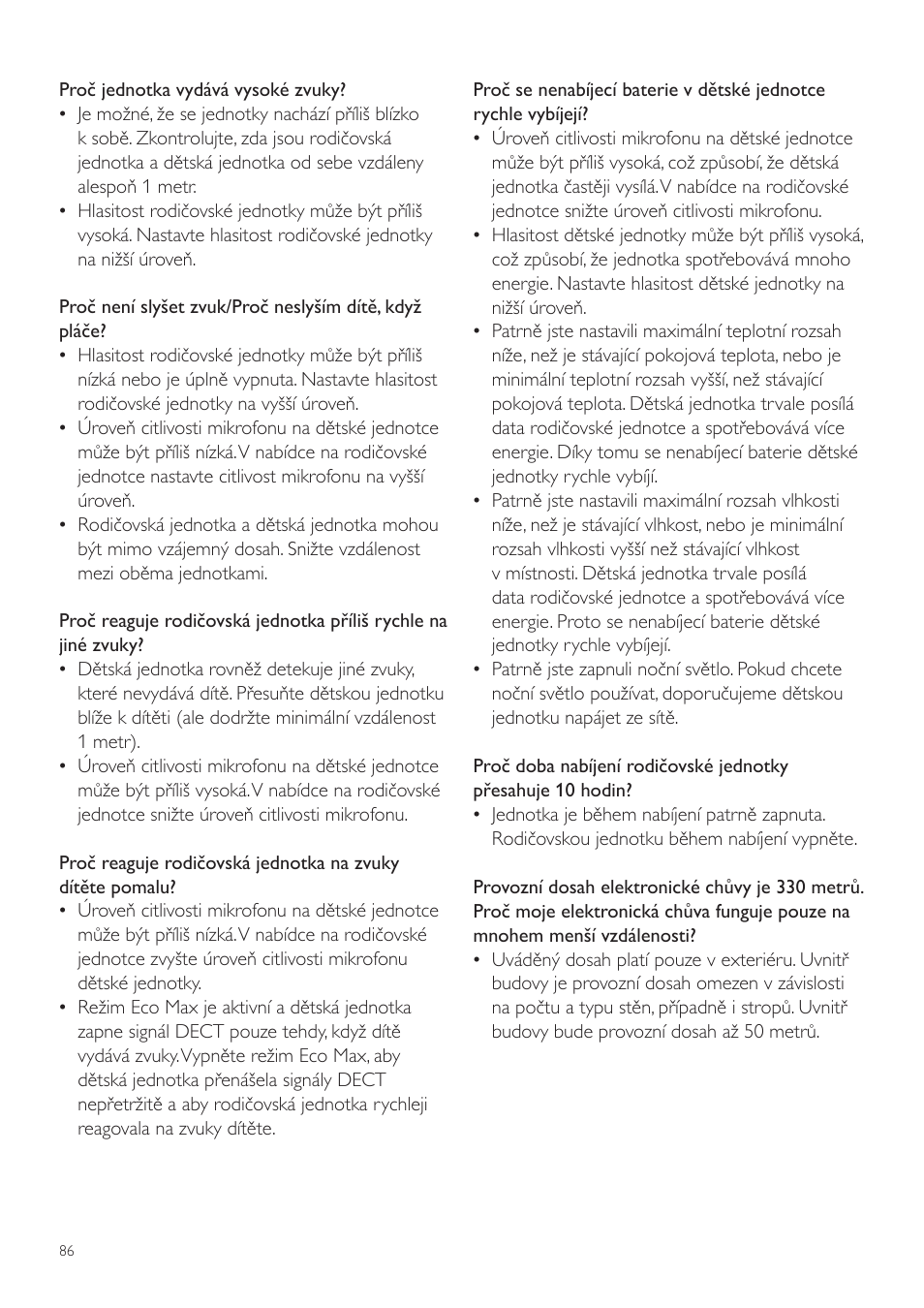 Philips AVENT Vigilabebés DECT User Manual | Page 86 / 460
