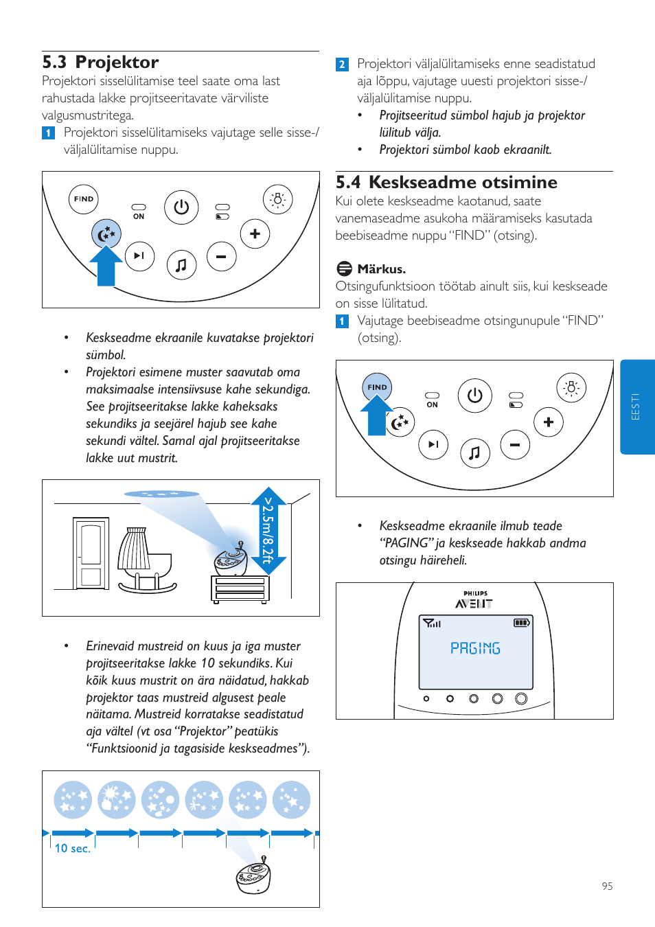 4 keskseadme otsimine, 3 projektor | Philips AVENT Vigilabebés DECT User Manual | Page 95 / 460